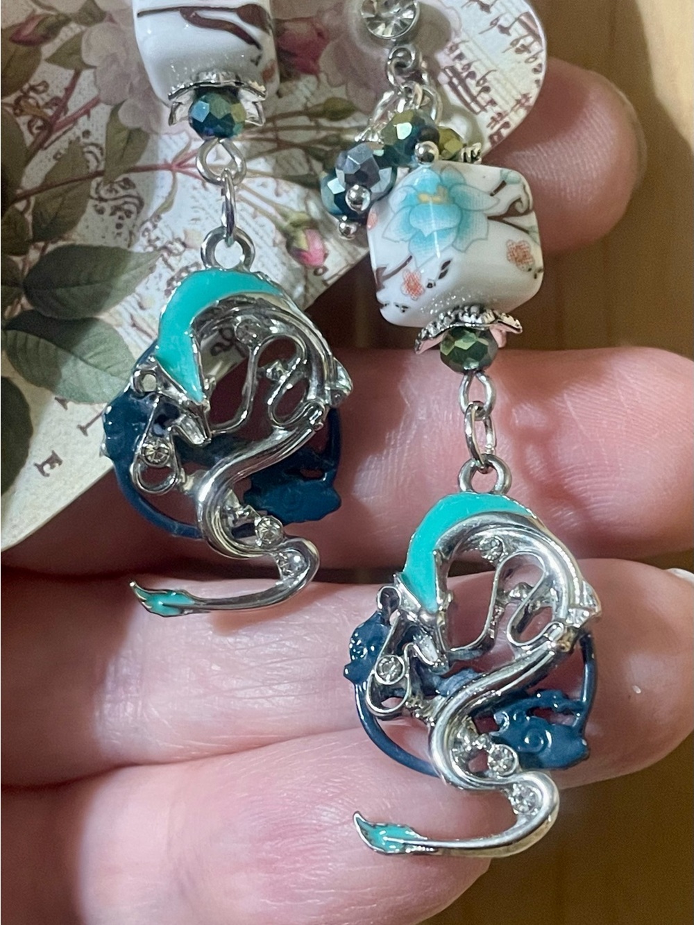 Handcrafted Spirited Away Dragon Earrings
